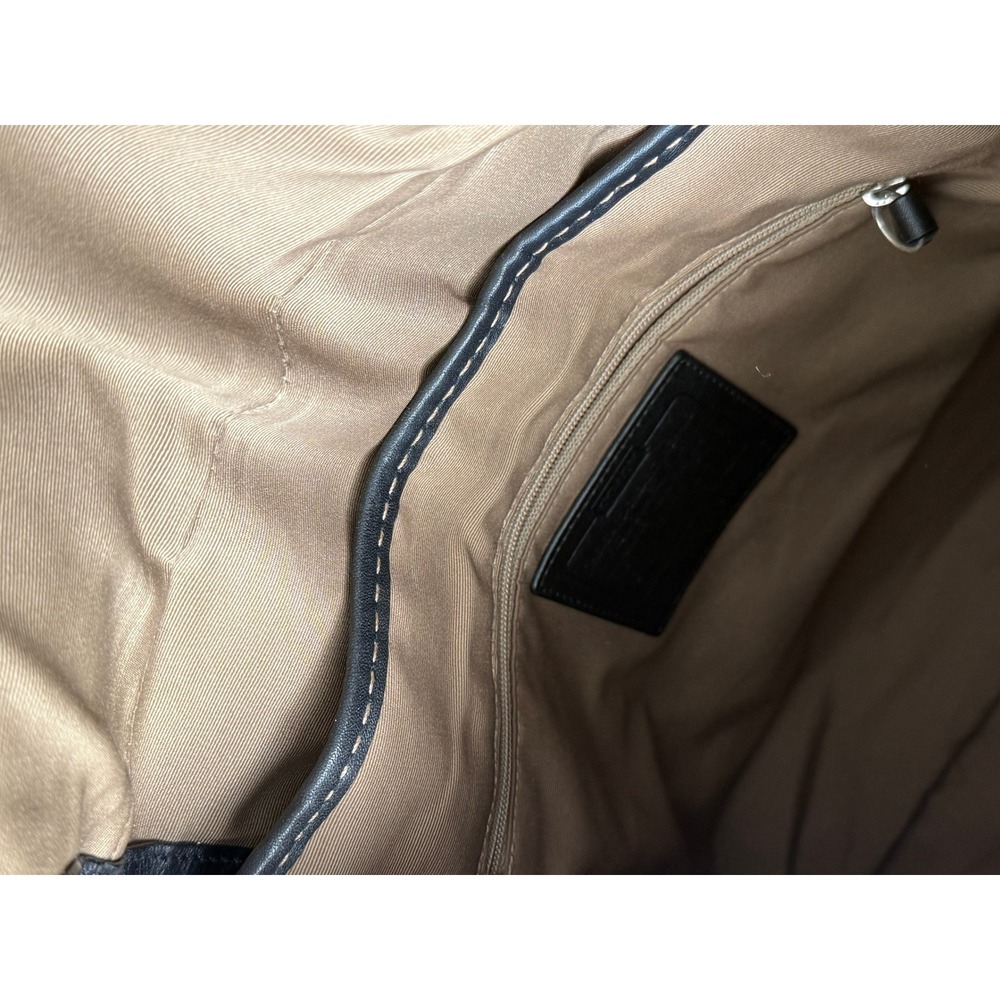 VTG COACH Bleecker Black Leather Messenger Bag Y2K Buckle Flap Crossbody Grunge - Picture 8 of 10